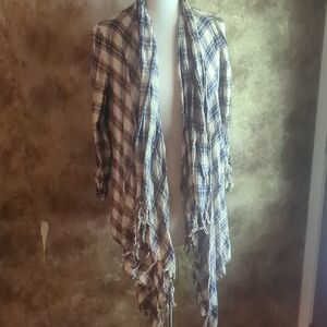 Plaid Fringe Cardigan/Shirt